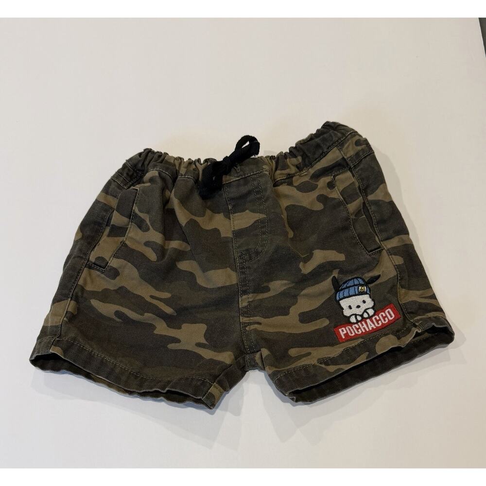 Sanrio Pochacco Camo Shorts Baby Size 70 Drawstring Elastic Waist Kawaii Japan